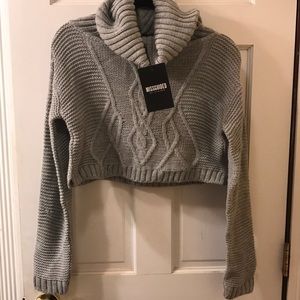 misguided grey turtleneck sweater